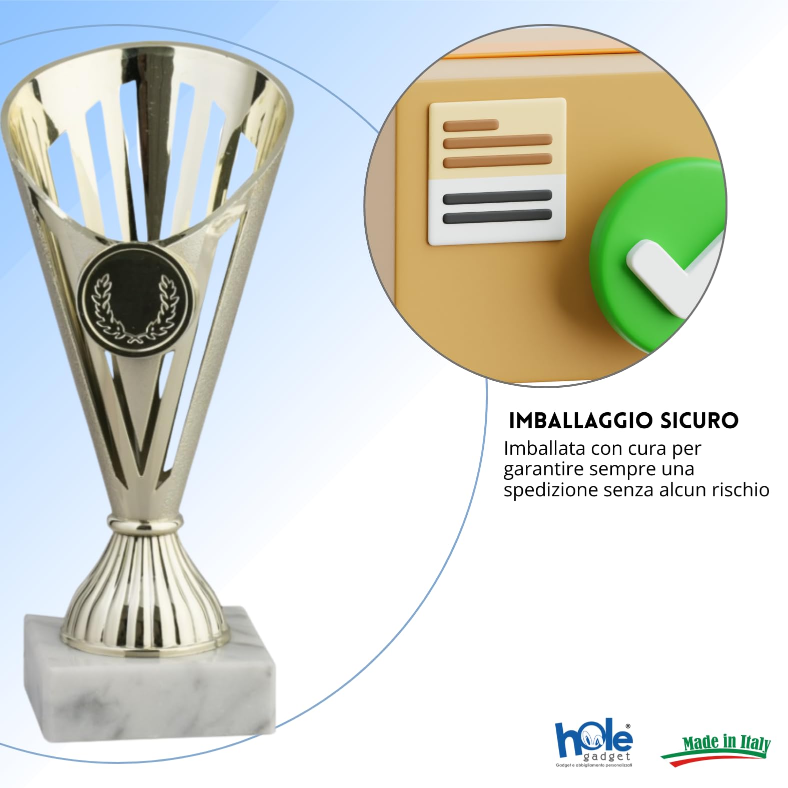 Coppa Trofeo Personalizzati, Premiazioni Singole o in Set Completi, Sportivi per Eventi, Calcio, Fantacalcio, Basket, Padel, Personalizzabile su Targhetta cod. 11.571