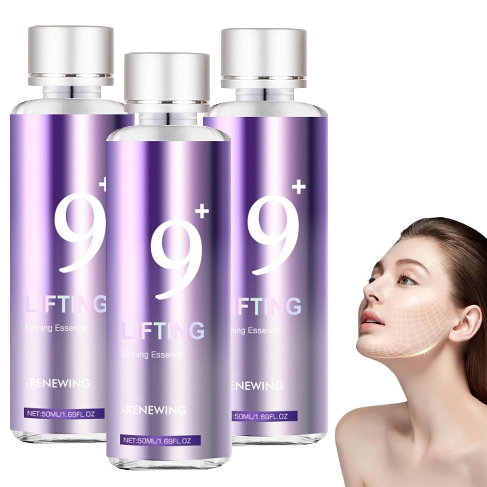 No.9 Essence, no.9Essence Nad Bio Lifting-Sil Essence, 9 Nad Lifting essence, No.9 Secret Firming Serum 50ml, Peptides,Elasticity, Reduces Wrinkles Fine Lines, Face Serum for Aging Dull Skin (50ml, 3)