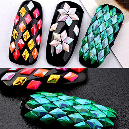 Mesiyun Nail Art 3D Rhombus Glitter Sequins Diamond Shape Design Shiny Nails Tip Confetti Paillette Decoration For Nail Charming Face Body Hair Makeup 12 Colors #TOP4