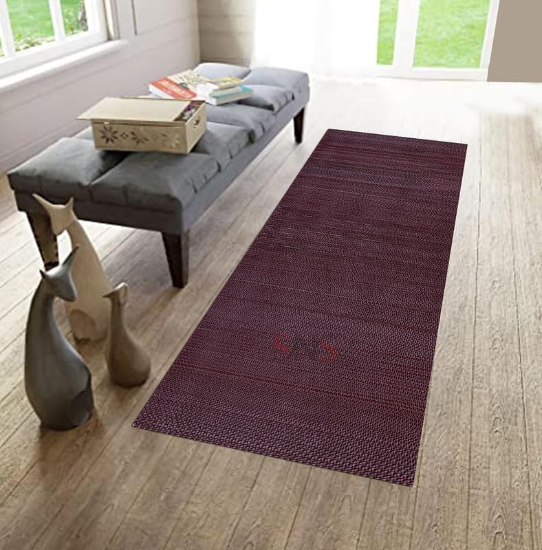 Image of Nexora Anti Skid & Multipurpose Bathroom Mat| Shower Mat| Carpet| Rugs| Doormat| Rainmat| Swimming Pool Mat||Wine,2x20ft
