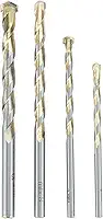 MTX Jogo de Brocas para Concreto Golden Line, 4 Peças (5-6-8-10mm), Liga Dura VK8, Perfuração com Impacto - Para Concreto e Tijolo