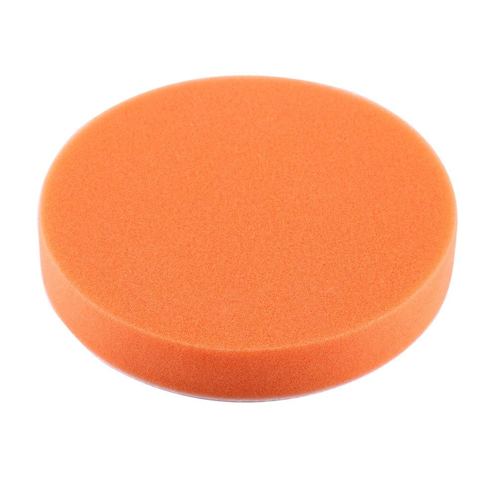 Qiilu 10 piezas de 150 mm de esponja de pulido de depilación de cera kit herramienta para pulidor de coche, color naranja