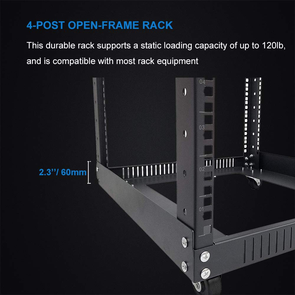 Snapklik.com : Kenuco 4U Standing Open Frame Rack