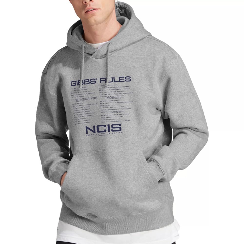NCIS Gibbs Rules Hoodie, Athletic Heather, XX-Large