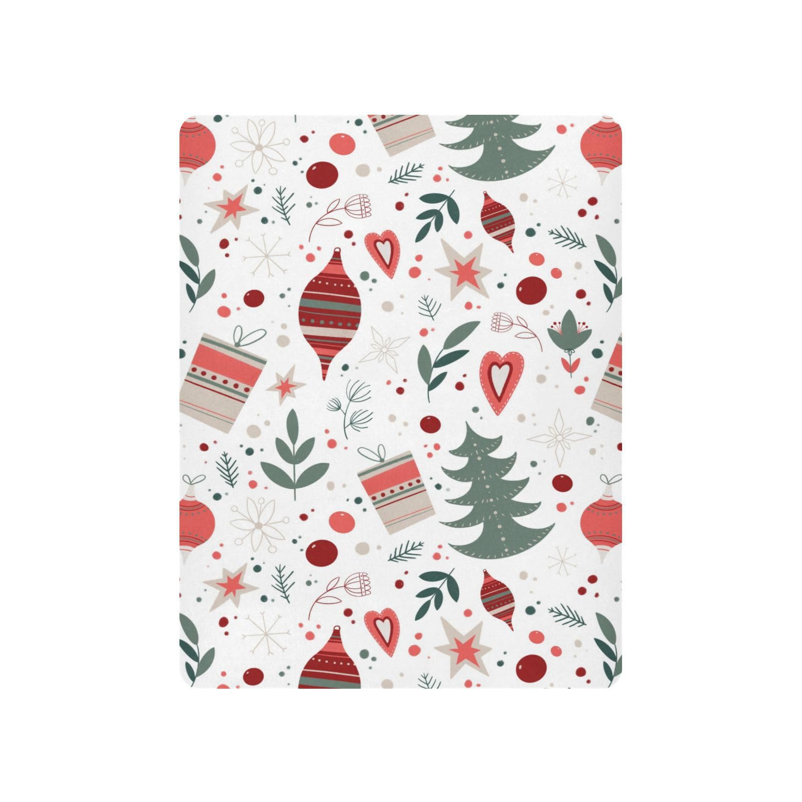 Moudou Christmas Elements Playard Sheet for Boy Girls, Soft Breathable Fitted Toddler Sheet for Standard Playard Bed Mattress, 39 x 27 x 5 Inch