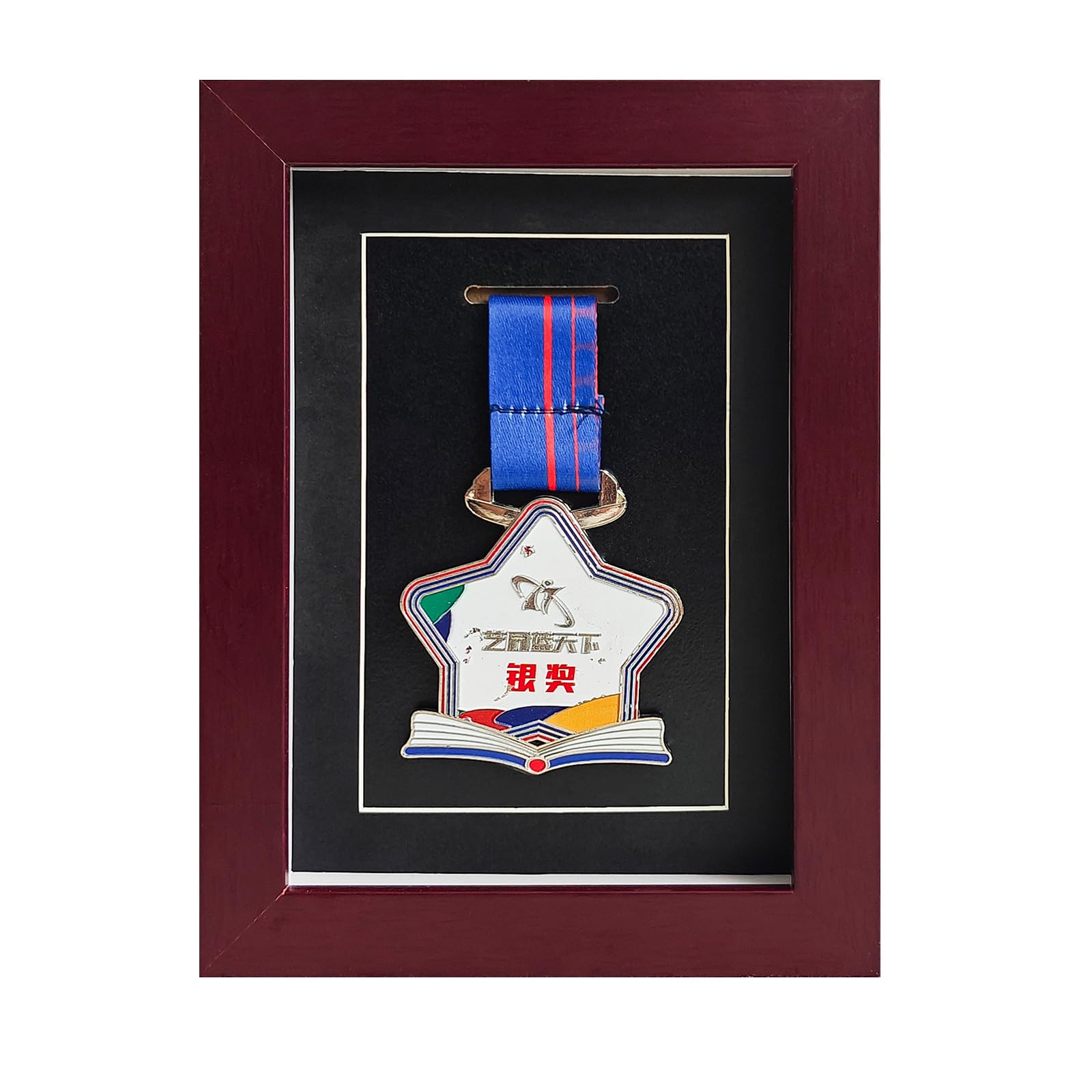 6x8 Inch Wooden Medal Display Case - Medal Holder for Athletes Veterans, Students, and Collectors - Wall-Mount & Desktop Stand