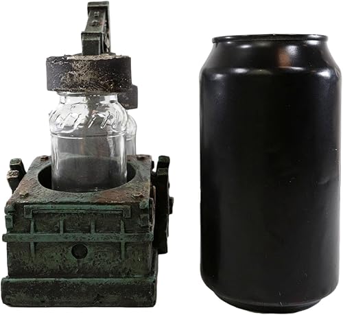 Miniatura 5 de Ebros Gift 6 pulgadas de alto rústico vintage antiguo aceite Derrick Rig bomba de vidrio salero y pimentero organizador titular 'Asintiendo burro'