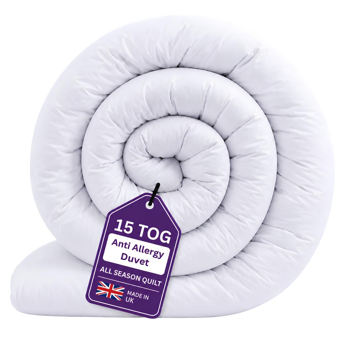 DTEX HOMES King Size Duvet 15 Tog UK Made All Year Round Coverless Quilt for Cozy Nights- All Season Quilts, Anti Allergy and Machine Washable coverless Duvet King Size (230 x 220cm) — image 1