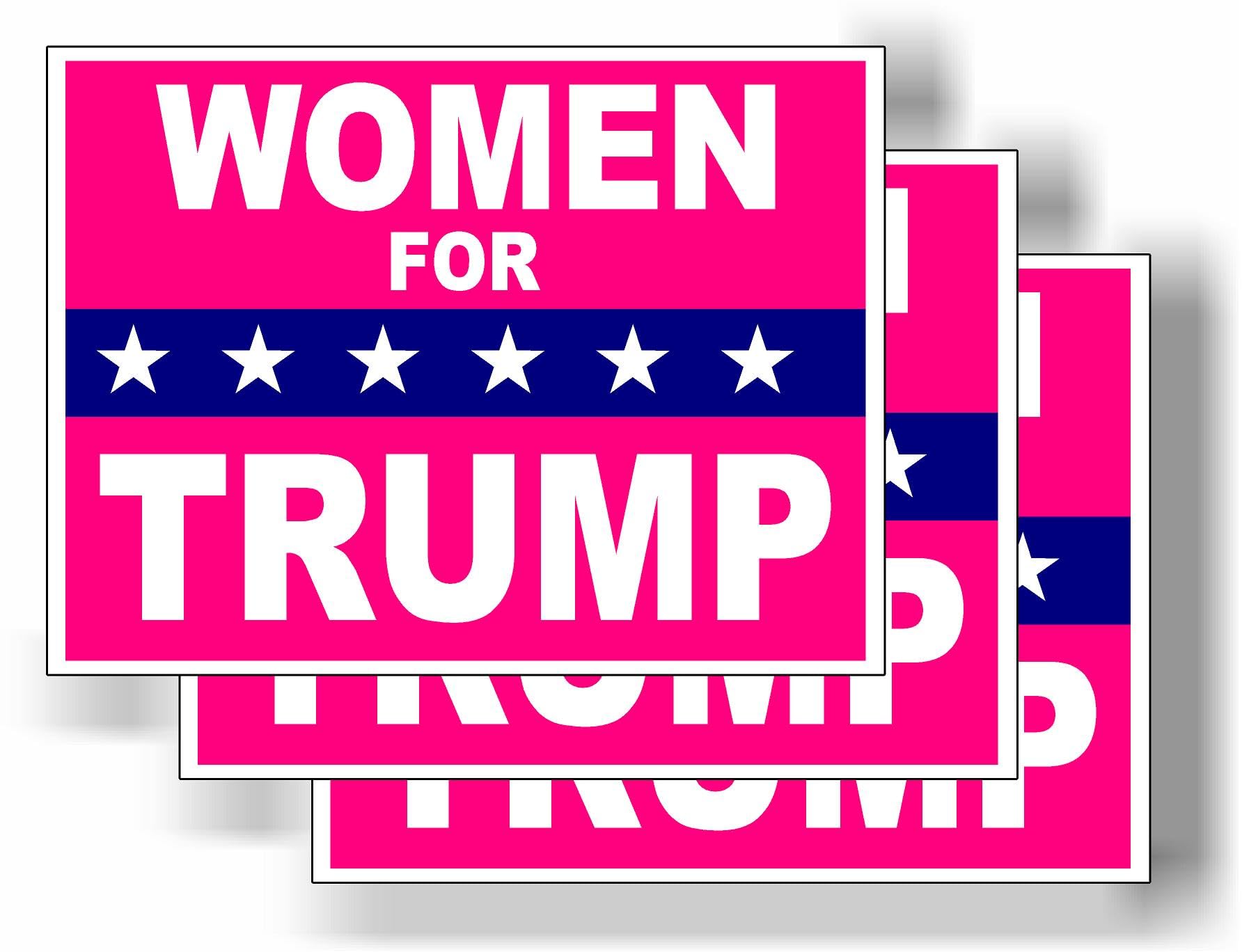 Women for Trump Donald Pink - Bumper Magnet, Share w/Family & Friends - Political Magnet for Car, Refrigerator, Locker, Whiteboard, Office, Magnetic Sign for Vehicle, Decor, Gift - 4