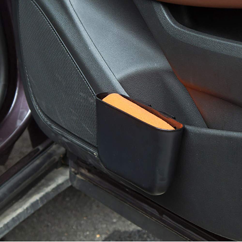 Poubelle Pour Petite Voiture Boîte De Rangement (Couleur: Noir) Double Usage, Matière Plastique Facile à Nettoyer, Poubelle Portable, Boîte De Rangement Suspendue, Peut être installée Sur La Voiture