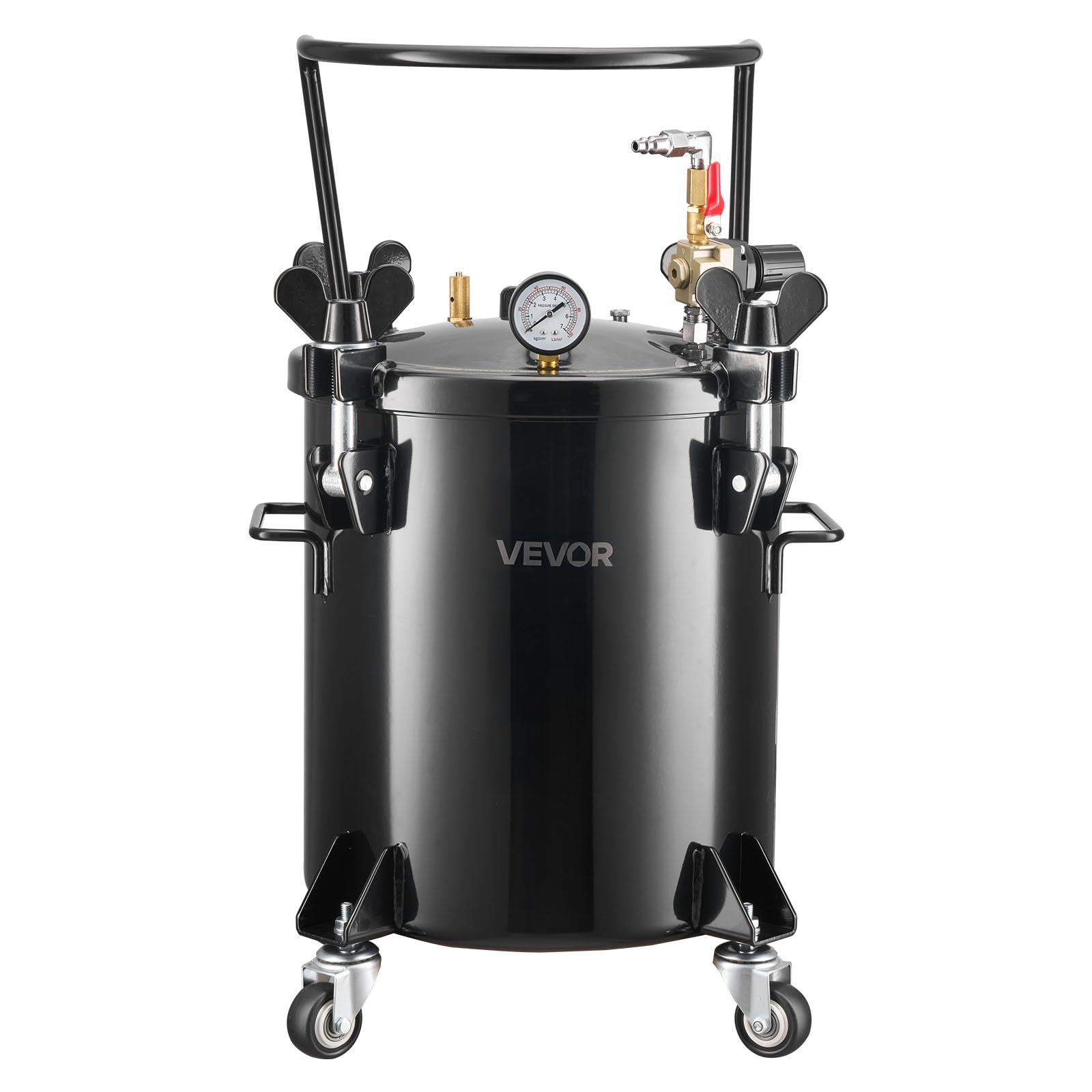 VEVOR Zbiornik ciśnieniowy na farbę, 5,3 gal/20 l, wytrzymały stalowy zbiornik ciśnieniowy z trzema szybkozłączkami, do użytku domowego, tworzenia sztuki, zbiorników o dużej średnicy