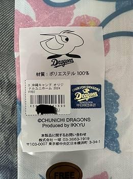 【新品】中日ドラゴンズ 2024 沖縄ユニフォーム 中日ドラゴンズ 2024沖縄キャンプユニホーム フリーサイズ 背