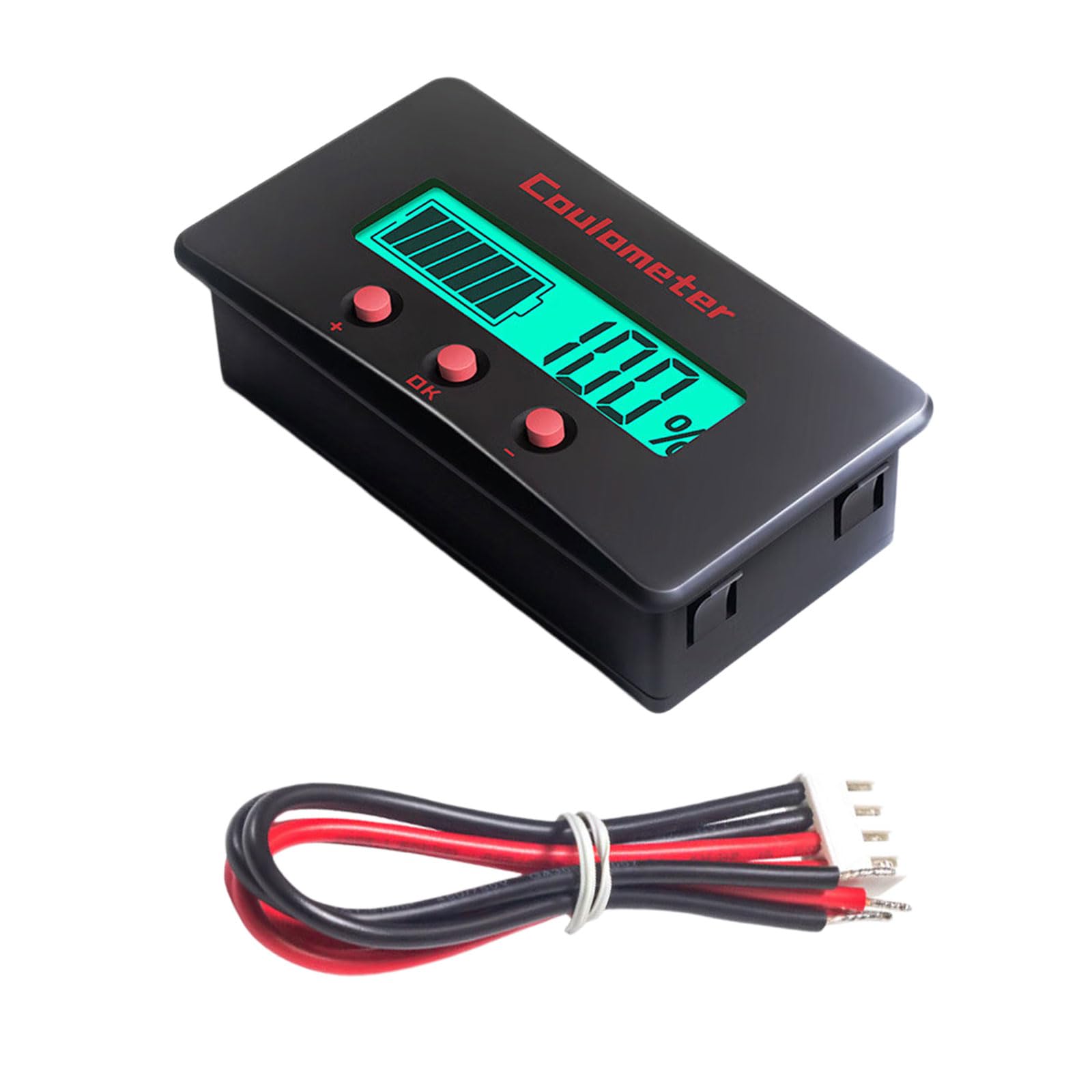 Accuracy Bidirectional Coulomb Meter Current Measurement Tool for 8V to 120V Battery with LCD Display Wide Potential Circuit Counter