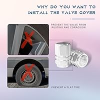 Vista 6 de CHRYMUM 8 tapas para válvulas de neumáticos de automóvil, cubiertas de válvula de rueda de aleación de aluminio, cubiertas de válvula de rueda a