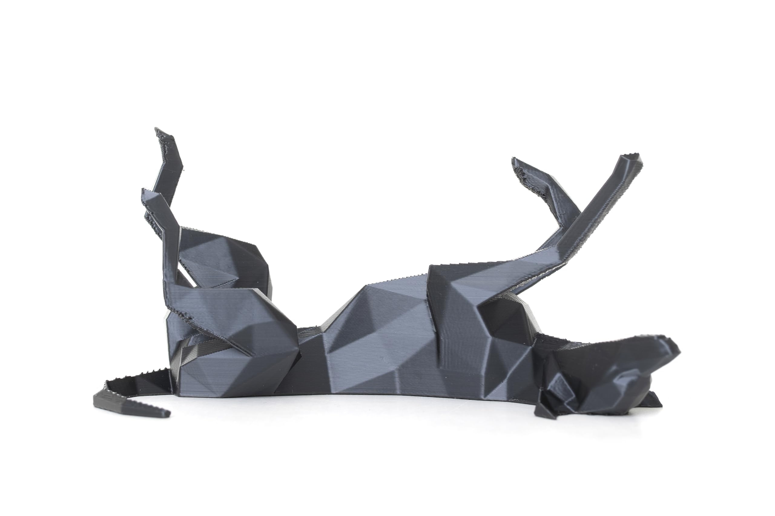 Whippet Gift – 3D Printed Roaching Whippet/Greyhound Figurine – Geometric Dog Ornament – Lightweight Sculpture (Black)