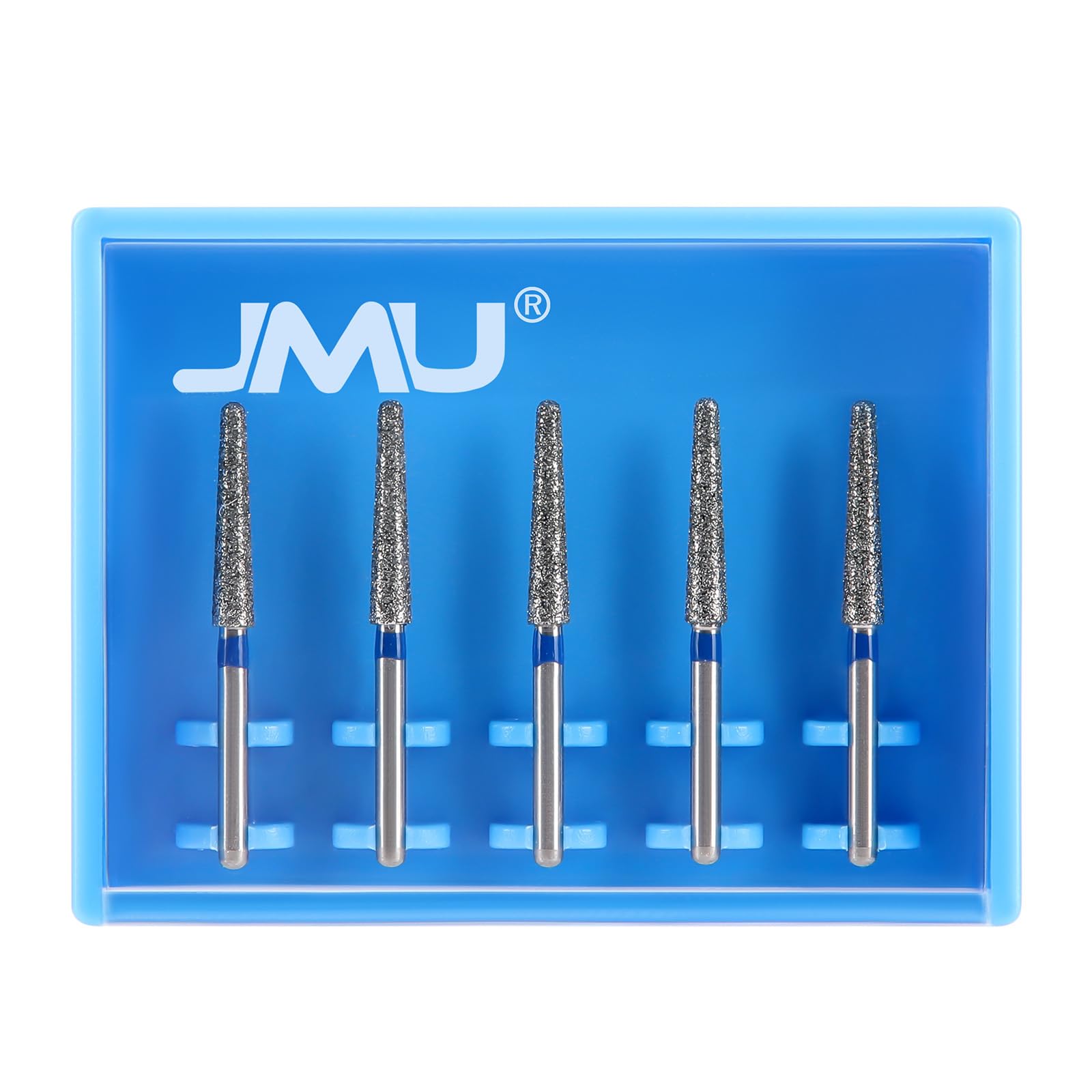 JMU Diamond Burs, FG 856L-020M, Medium Grit, Round End Taper, 5/Pk