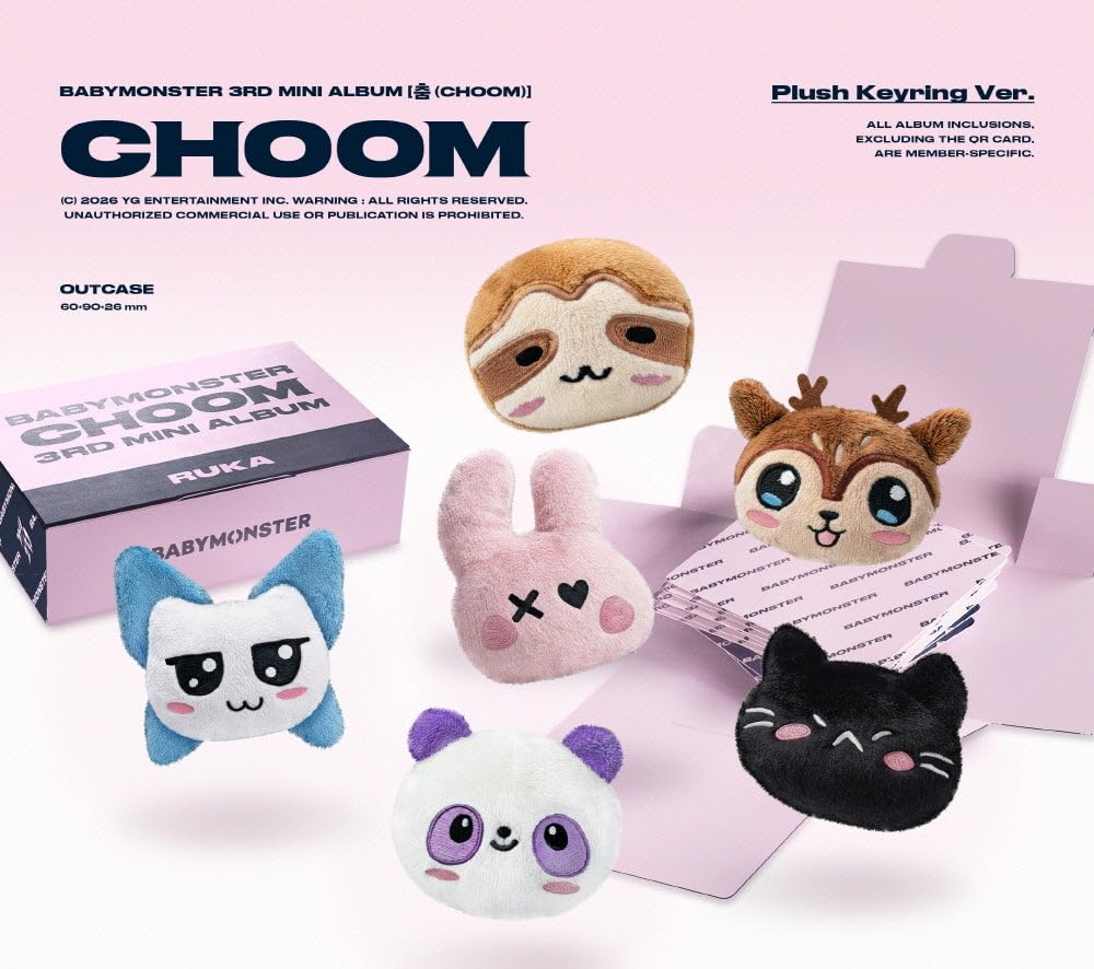 Amazon.com: Baby'monster - 3rd Mini Album Choom Plush Keyring