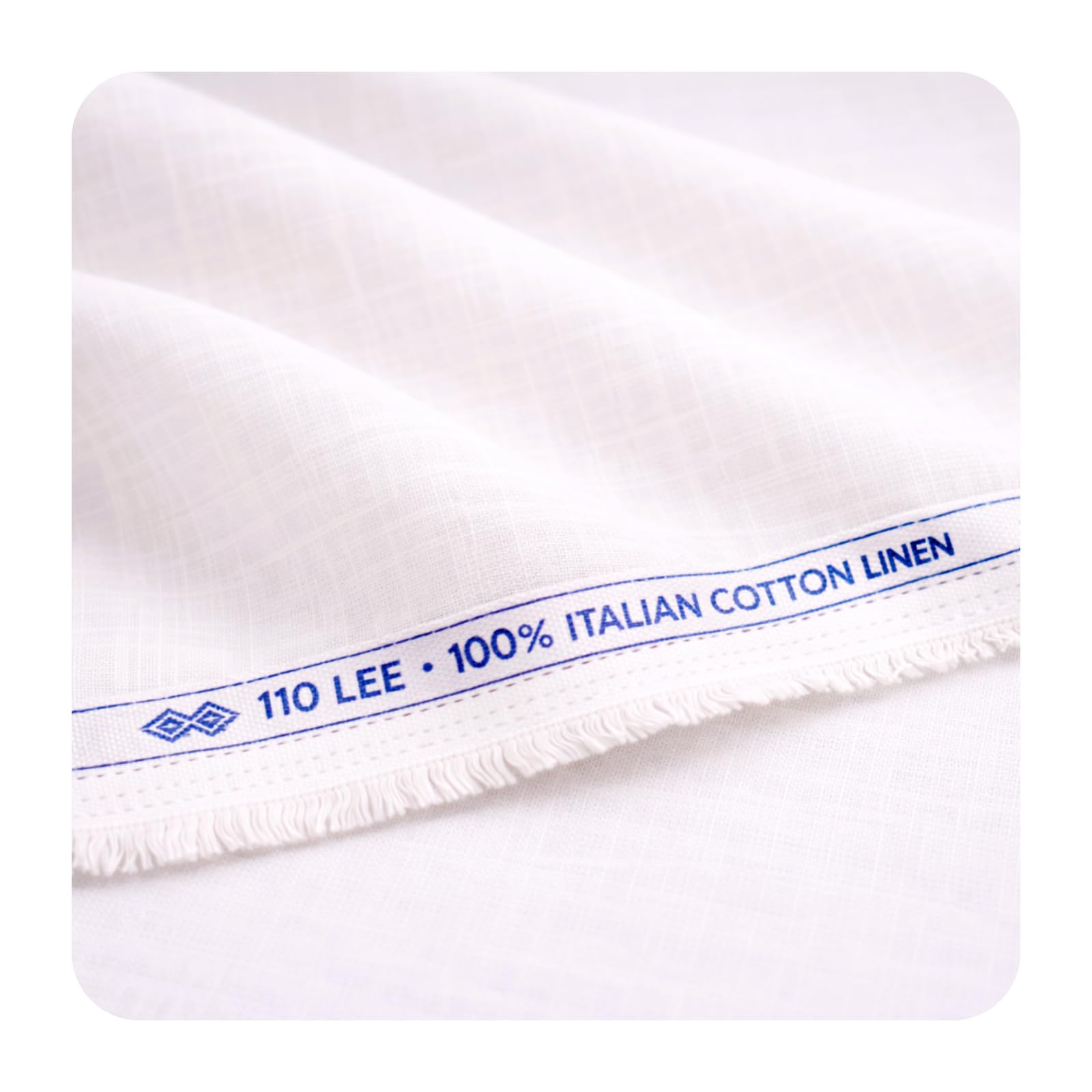 110 LEA Pure Linen Fabric for Men Unstitched 2 Meter | 100% Linen Cloth Material for Kurta | Breathable Summer Wear | Soft Lightweight | 58 Inch Width | White