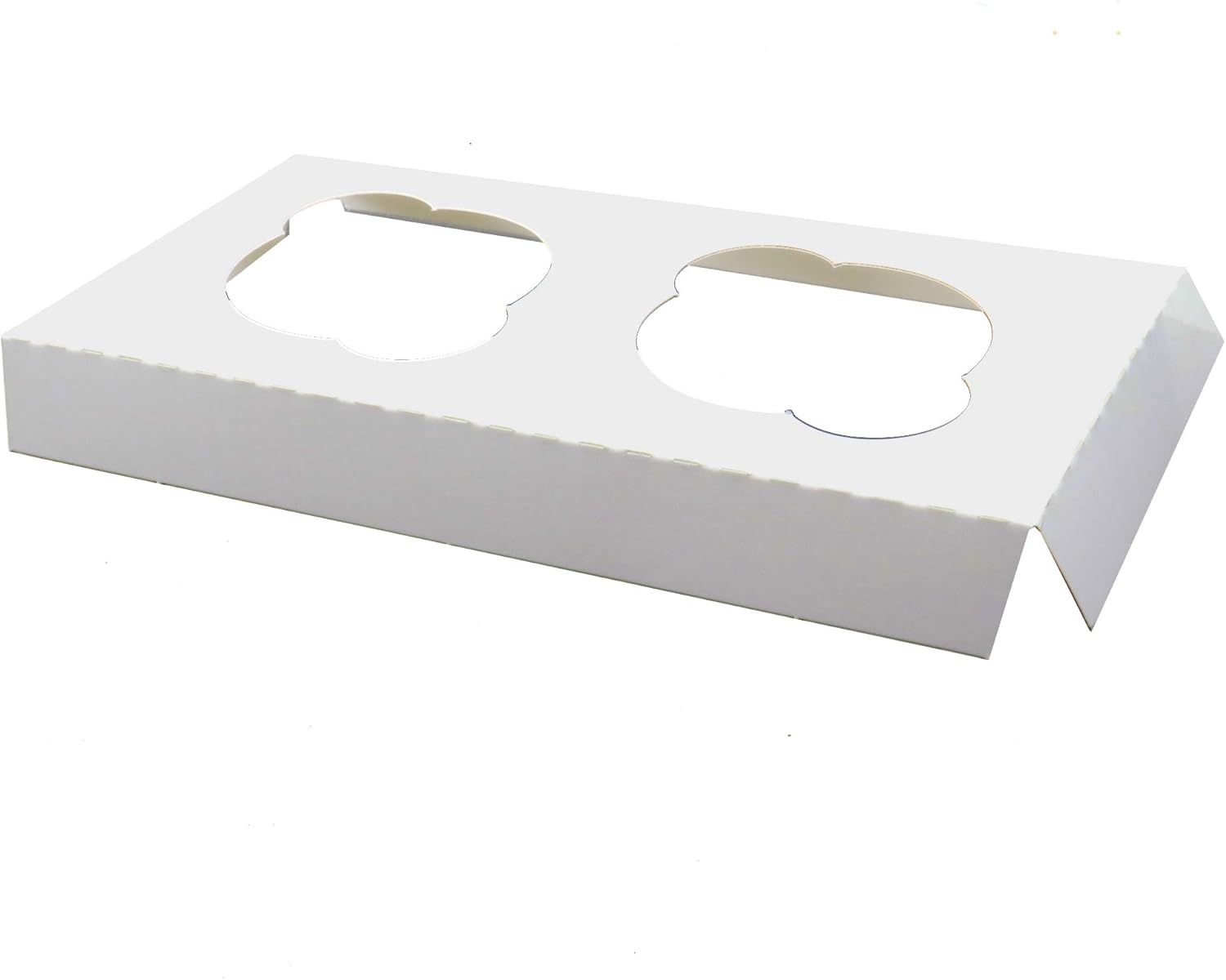 O'Creme Insert Only with White Top and Bottom for Holding 2 Cupcakes (2 of This Insert Fitting in an 8 Inch x 8 Inch Cake Box) - Pack of 200