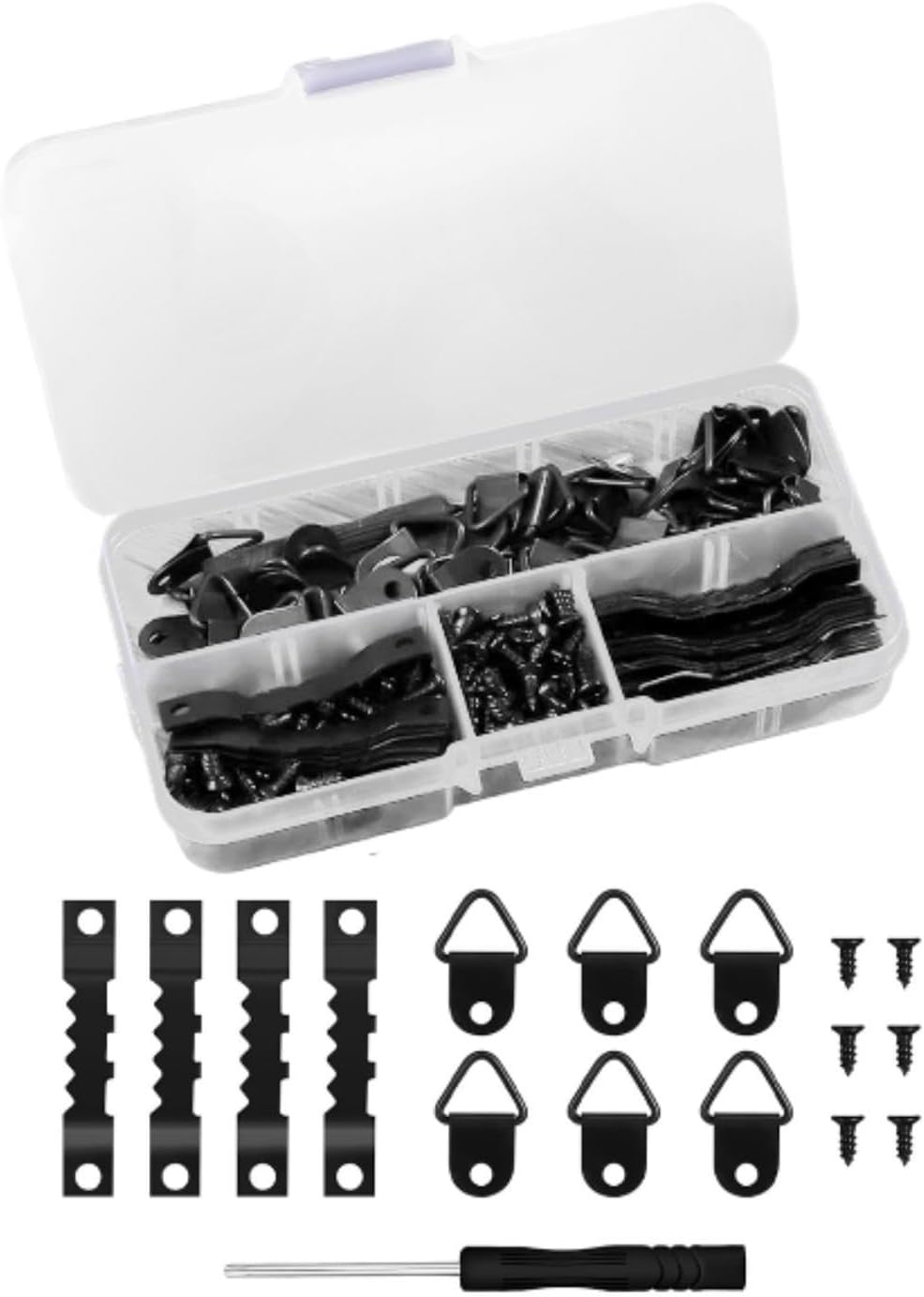 252 Pcs Picture Hangers Kit Hardware for Drawing Painted Canvases Artwork Black