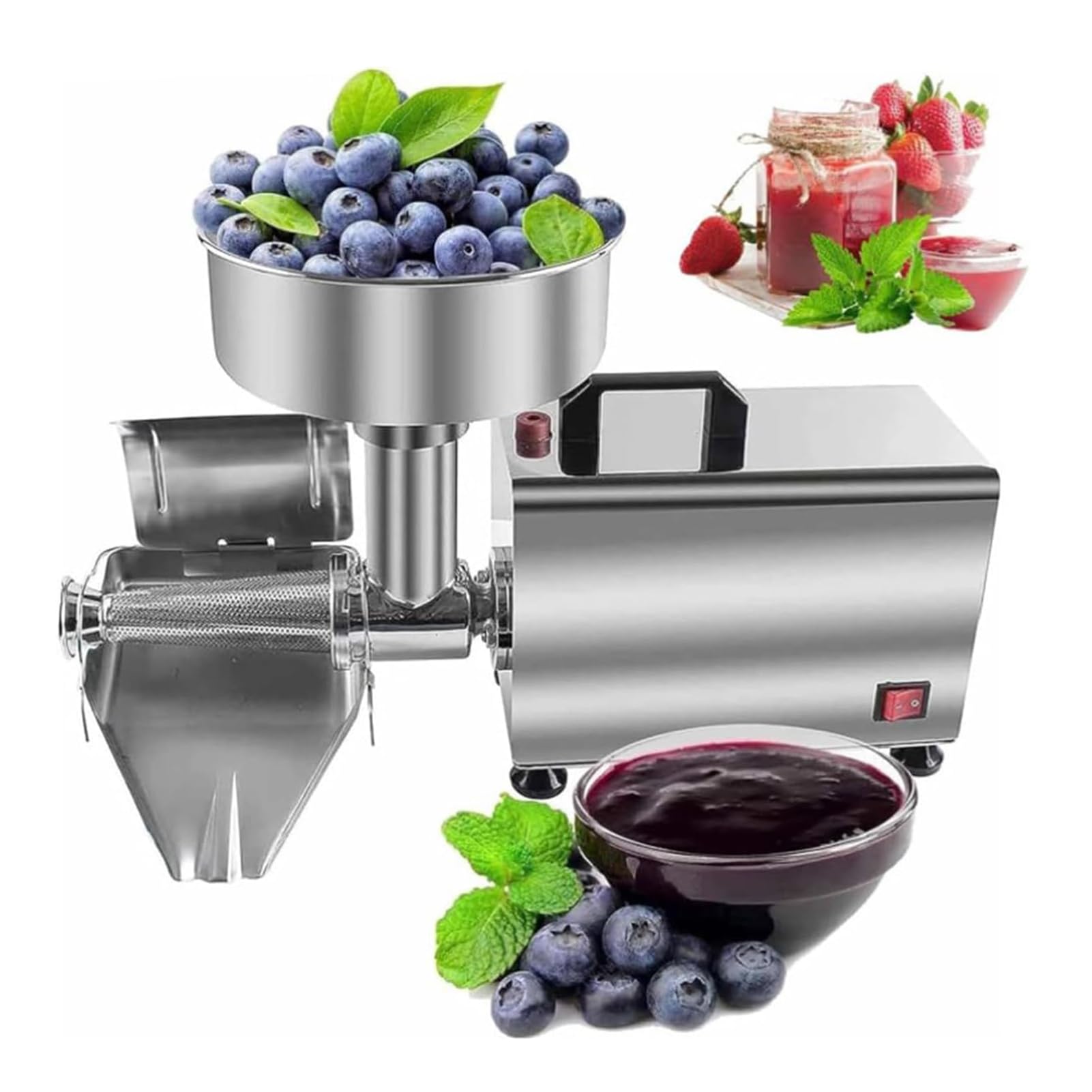 Machine à sauce tomate électrique avec moteur en cuivre pur, passoire alimentaire en acier inoxydable pour tomates faites maison, sauces aux myrtilles