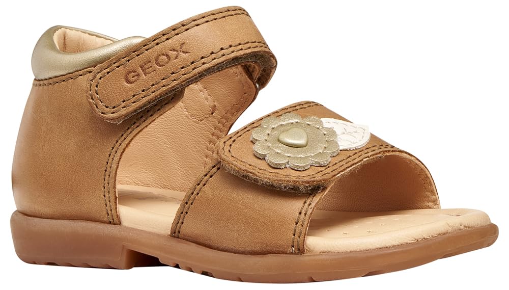 Geox Boy's Girl's B Verred A Sandal, Cognac Platinum, 7.5 UK Child