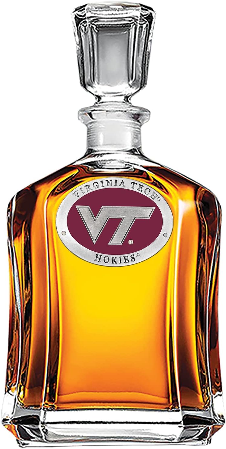 Virginia Tech Capitol Container | 24 OZ Glass Container | Expertly Crafted Pewter Glass