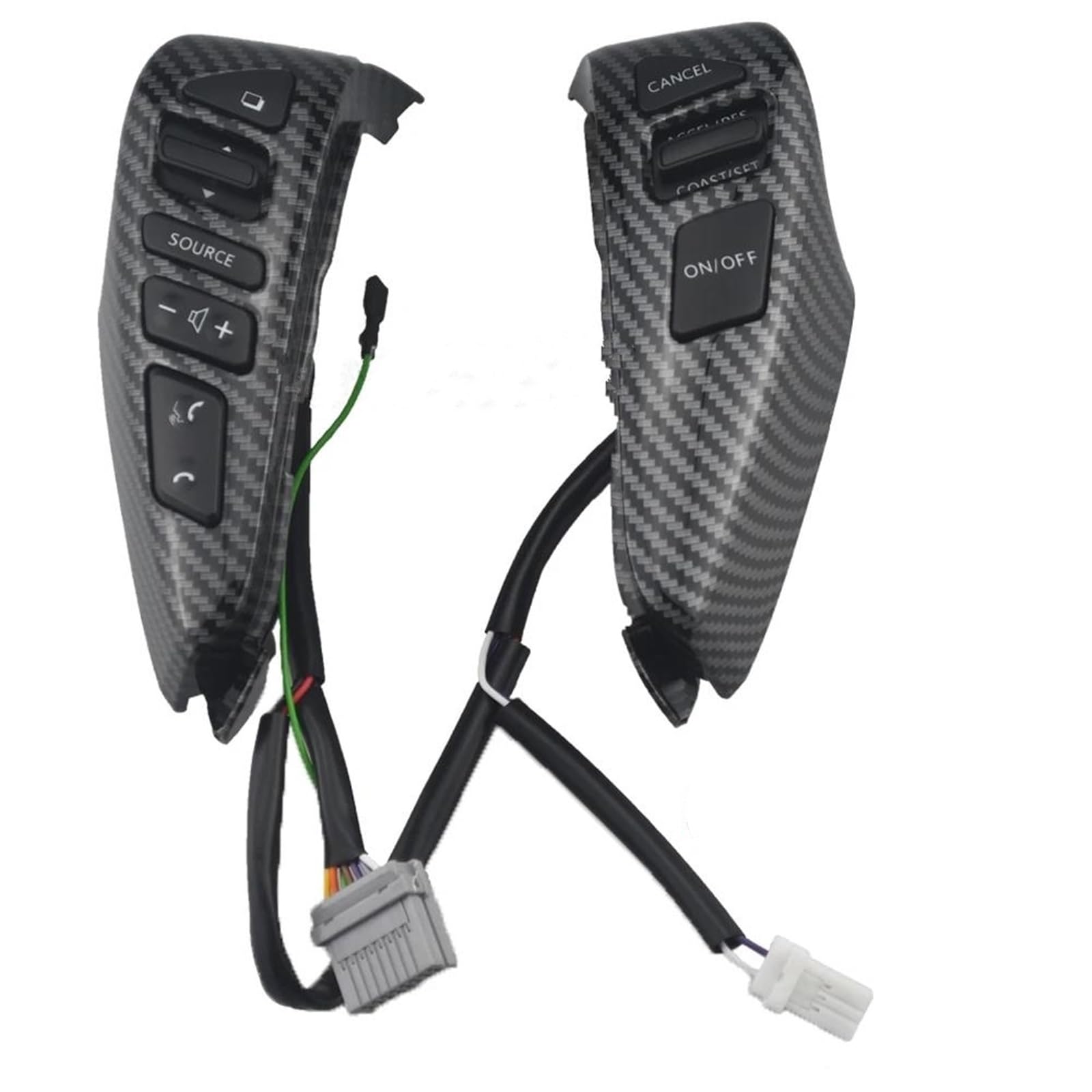 Lenkradschalterknopf Lenkrad Tempomat Bluetooth Schalter 25550-3DA6A Für Nissan Für SENTRA 2013 2014 2015 Auto Styling Lenkrad Tasten Ersatz(Kohlenstoff)