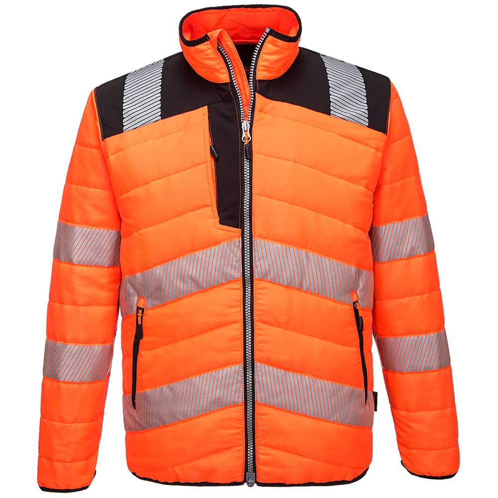 Portwest ( & Black, 5XL) Pw3 Hi-Vis Baffle Jacket Orange