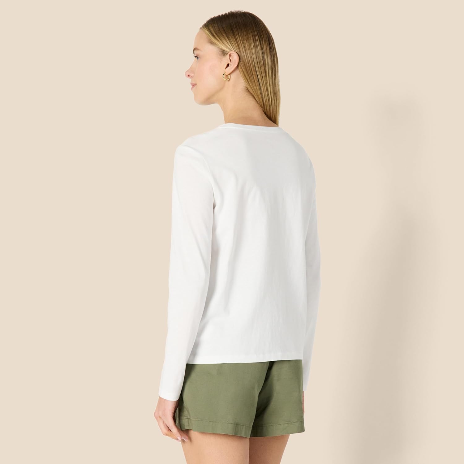 Amazon Essentials Women's 100% Cotton Regular-Fit Long-Sleeve Crewneck T-Shirt - Image 2