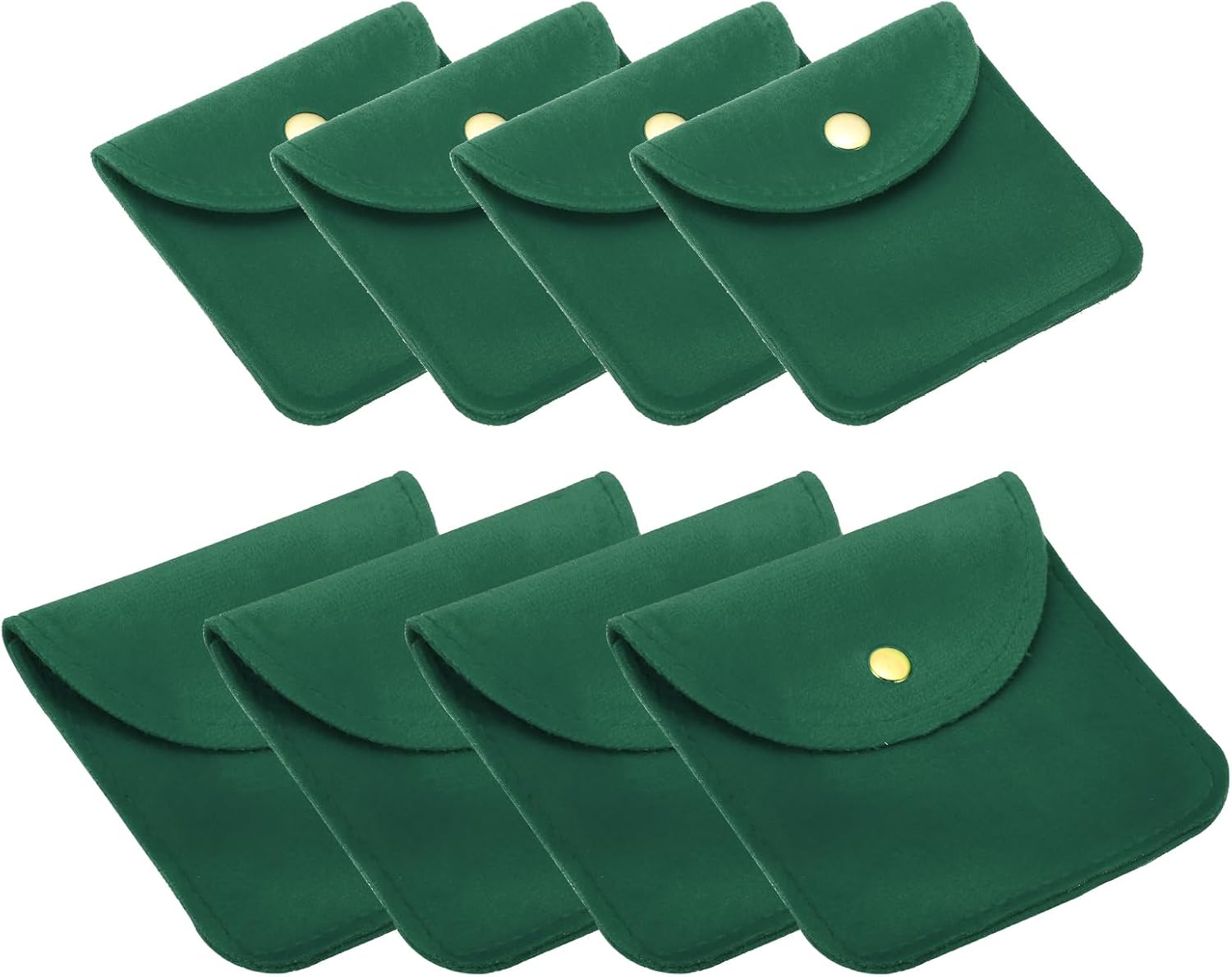 PATIKIL 8x8cm/10x10cm Jewelry Pouches with Snap Button, Total 8 Pack Velvet Jewelry Pouches Portable Soft Storage for Necklace Bracelet Earring Watch Rings Brooch, Beige