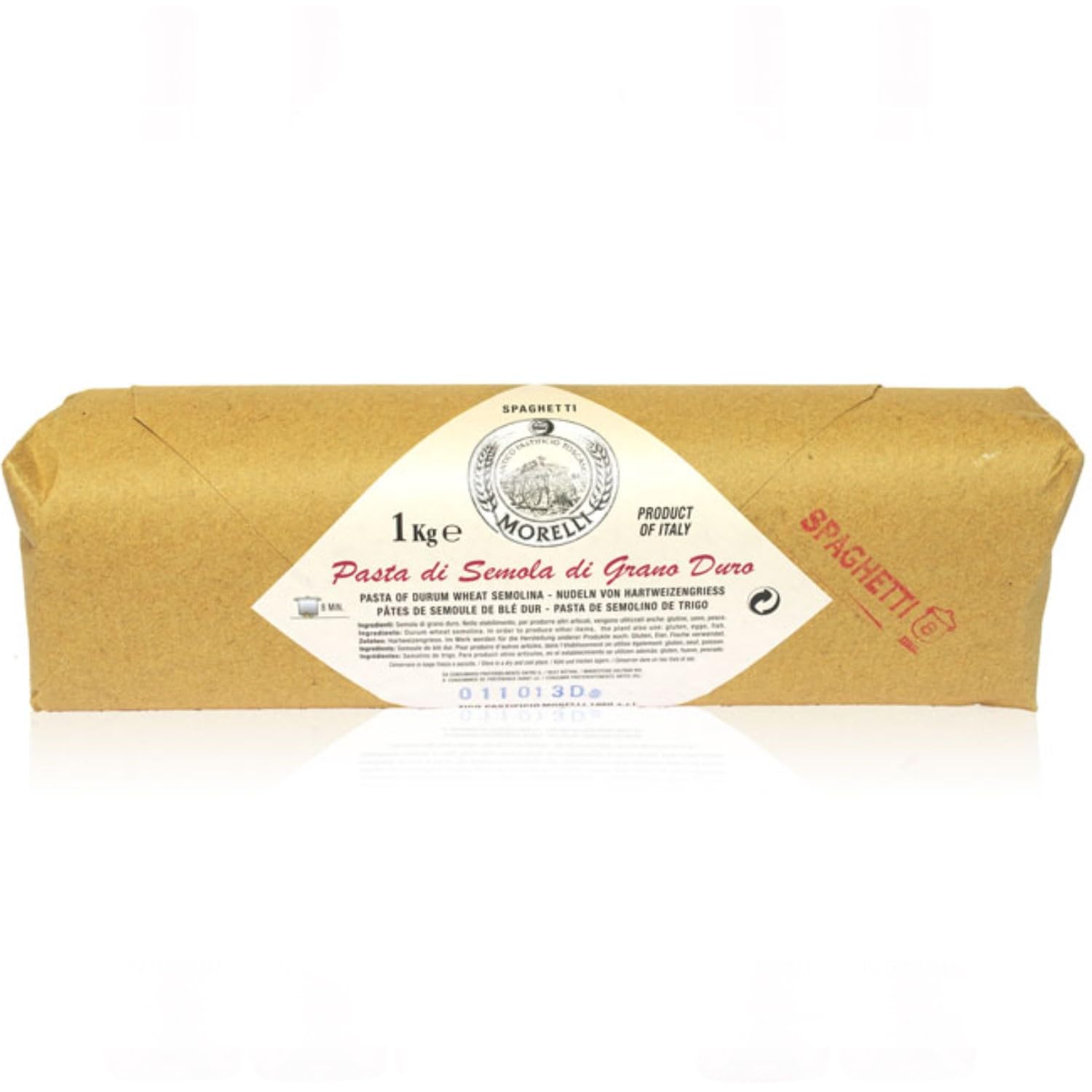 Morelli Spaghetti in Kraftpapier eingewickelt Pasta Nudeln Italien inkl. FeinWert E-Book (12 x 1kg)