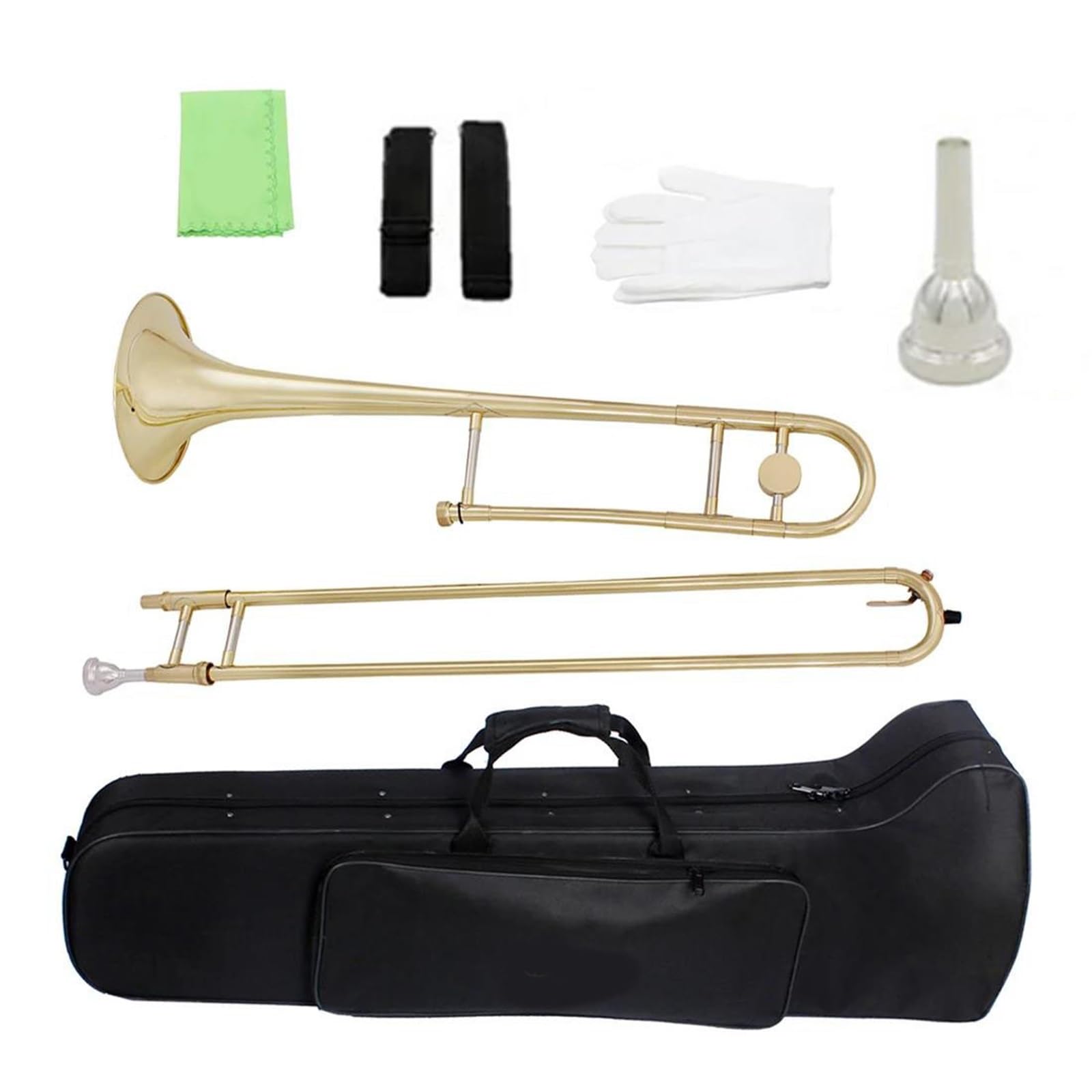 Gold Altposaune Bb Messingkorpus Professionelles Instrument Mit Mundkasten Profiposaune