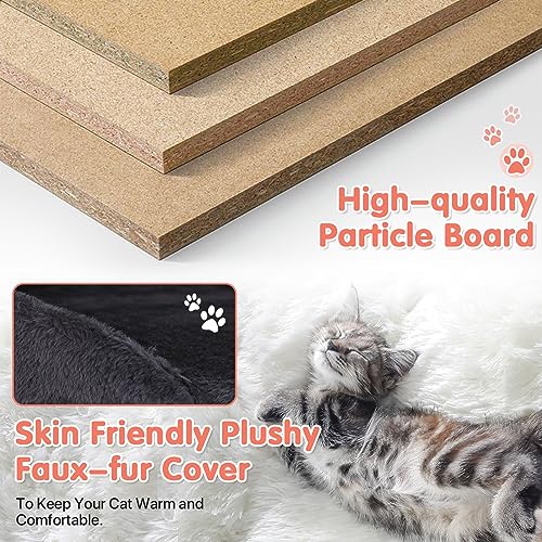 Casa para gato con rascador, torre de 21 pulgadas gris miniatura 6