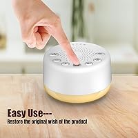 Vista 7 de Easysleep - Máquina de sonido con 25 sonidos relajantes y luces nocturnas, con función de memoria, 32 niveles de volumen y 5 temporizadores