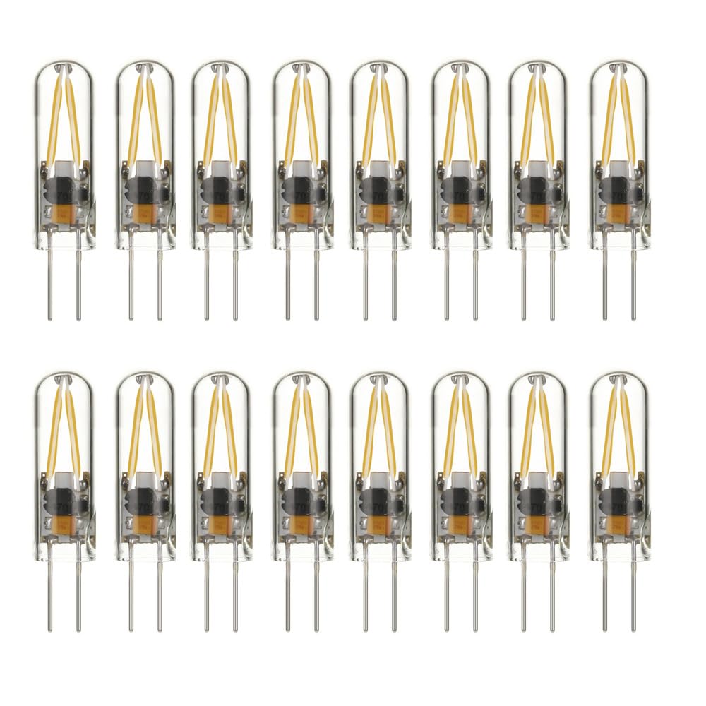 16 Stück G4 COB LED 1.5W Glühbirne Halogen Lampe Klarglas Kronleuchter Spotlight Warm Weiß Kalt Weiß Raumdekoration,Warm white
