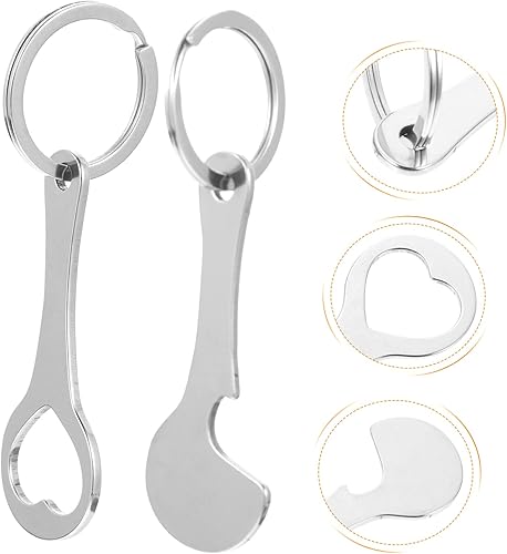 Miniatura 9 de Carro de compras de 4 uds., carrito de compras, llavero universal de acero inoxidable, abridor de botellas de metal, herramienta rascador de boletos