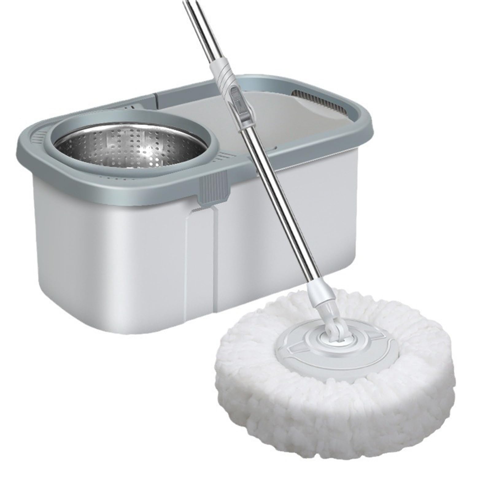 Sistema de Limpieza con fregona giratoria, Juego de fregona y Cubo con escurridor para la Limpieza de Suelos, separación de Agua Limpia y Sucia, fregona giratoria pequeña.