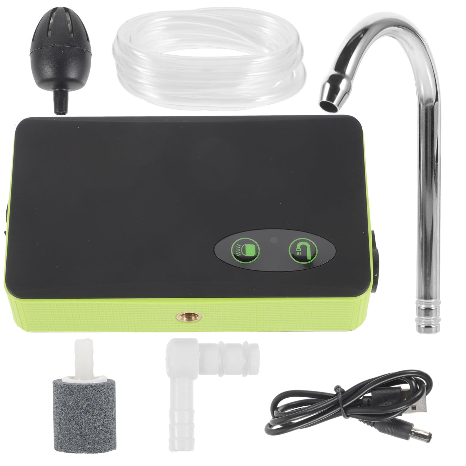 UPKOCH Pompa di Ossigeno Portatile per Pesca Verde Assorbitore d'Acqua Multifunzione Ricarica a Induzione Aeratore per Acquari e Miscelatore Esca Luci LED