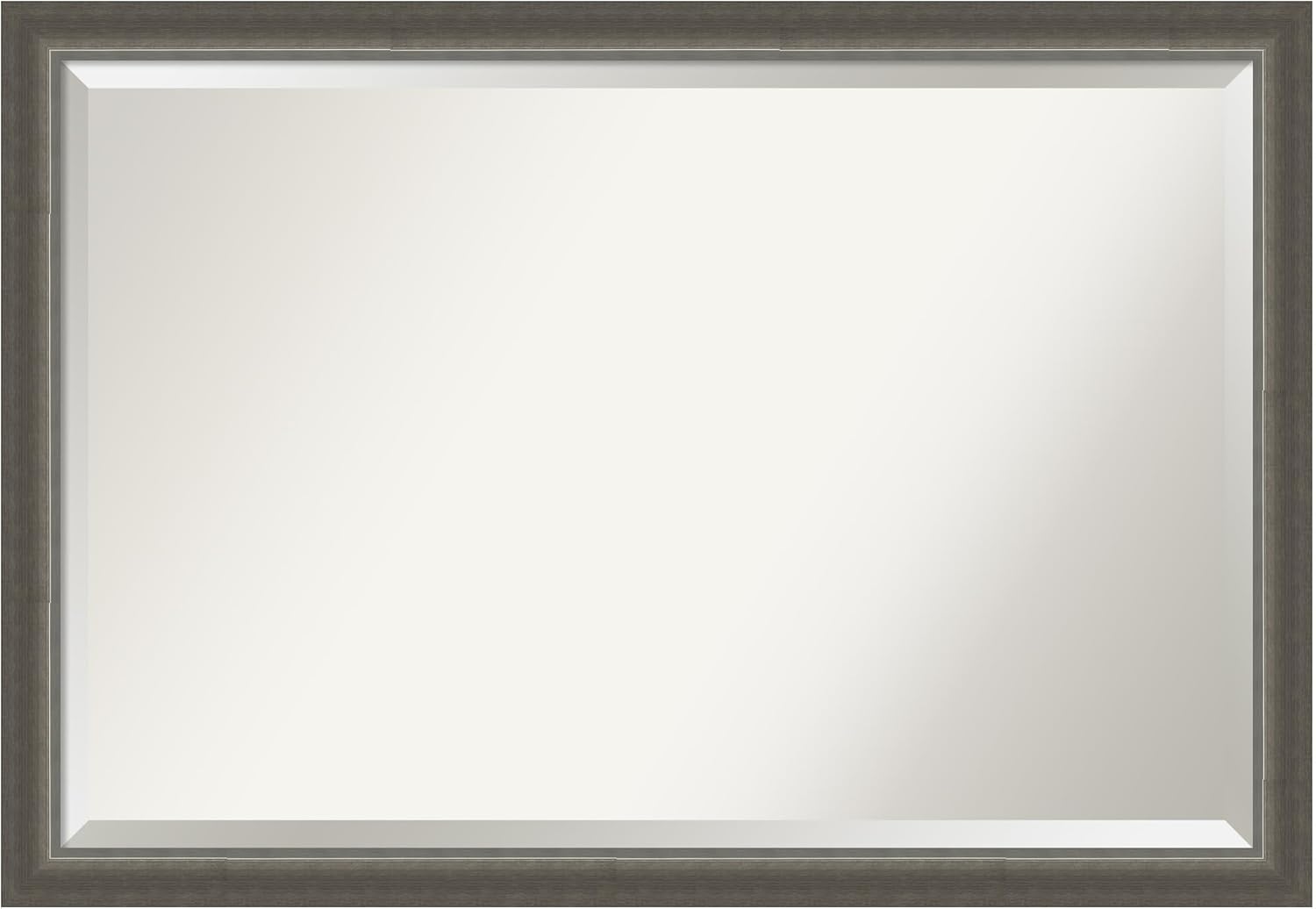 Amanti Art Silver Wall Mirror 27x39 Domus Dark Silver Rectangle Bathroom Mirror for Wall Decor Living Room, Large Casual Wood Frame, Hangs Horizonally and Vertically, Bathroom Decor, Beveled Edge