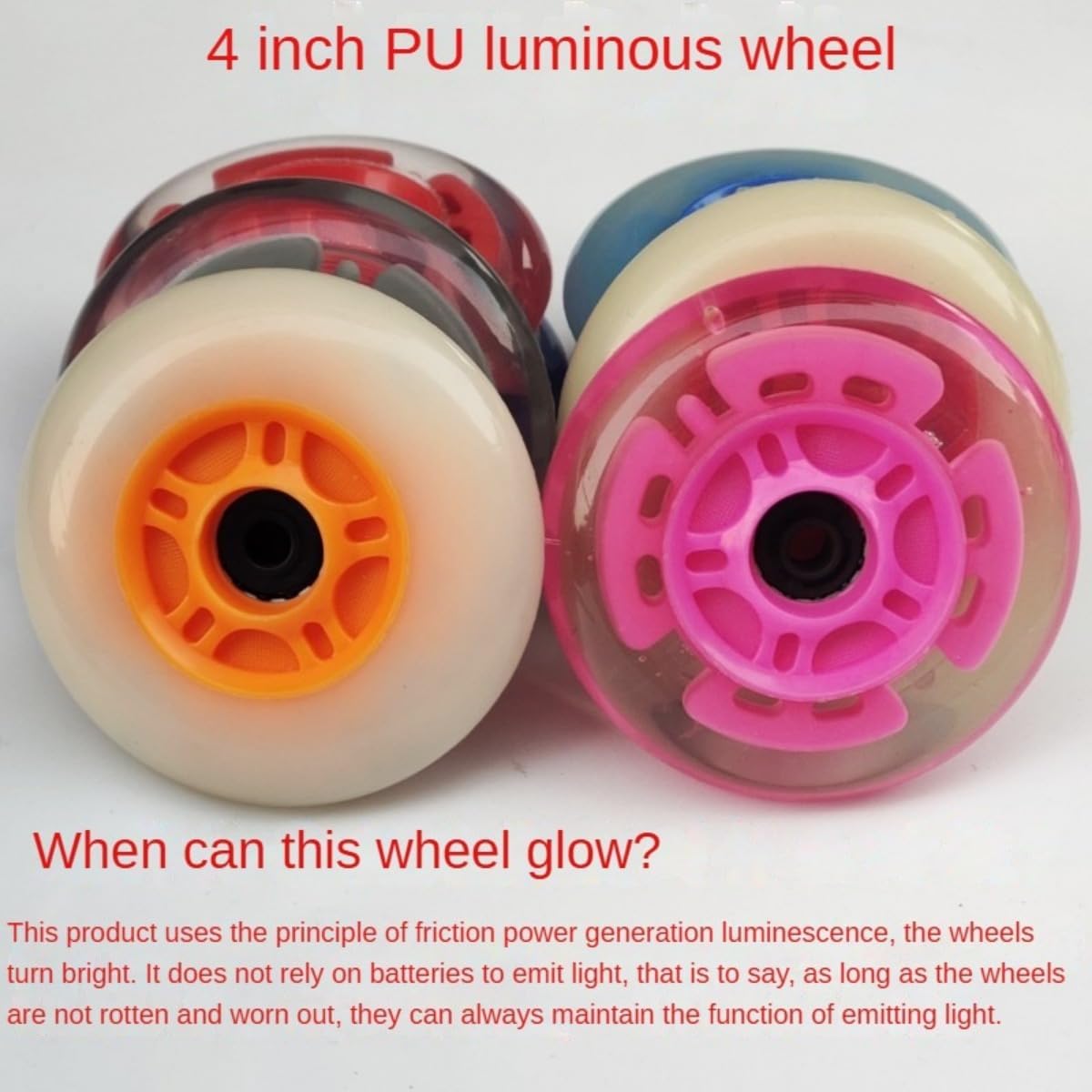 8 pcs Inline Skate Wheels 80mm 100mm 76mm 72mm Inline Skate Replacement Wheels 85A PU with Bearings (Grey,100mm)