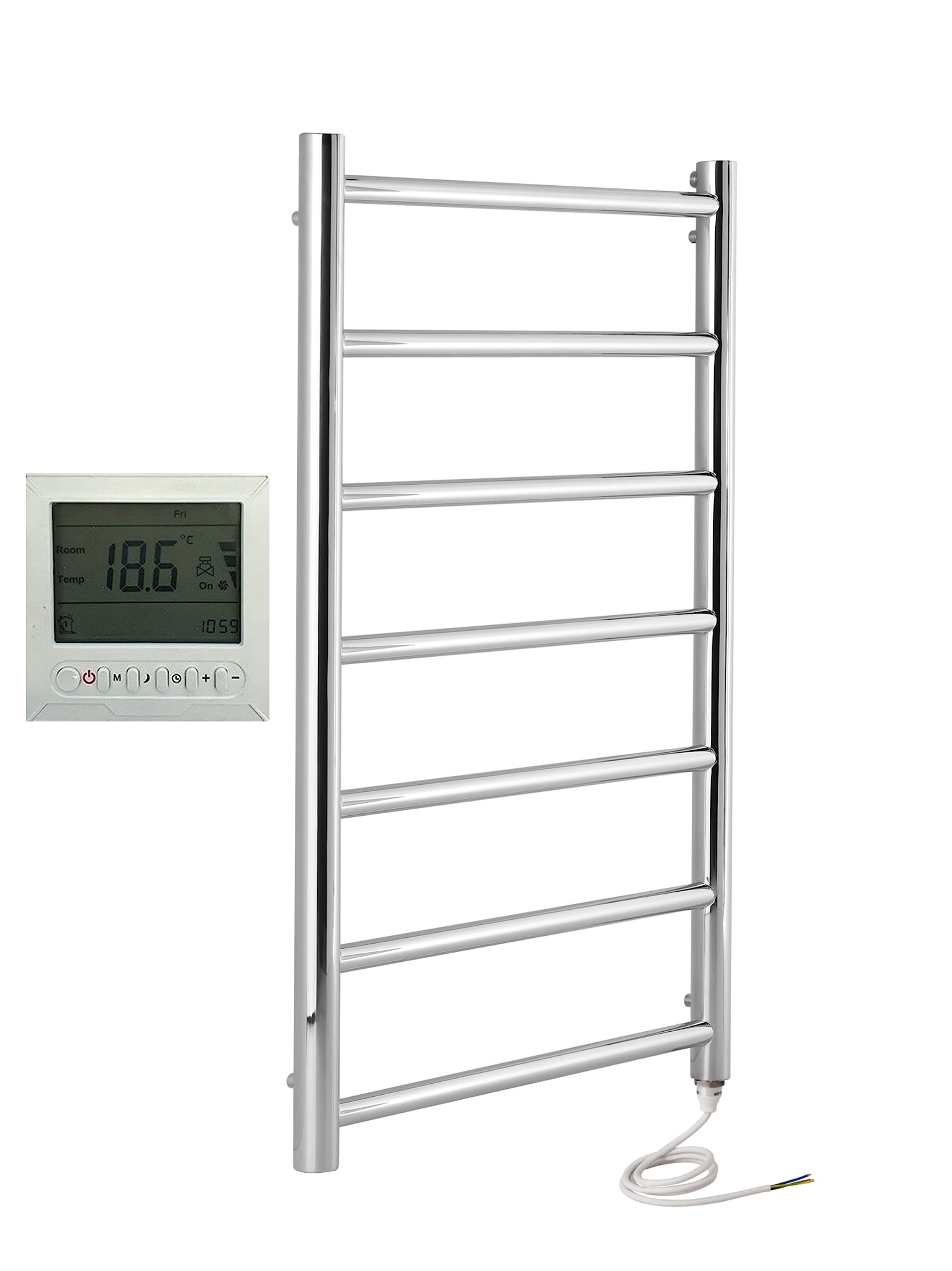 (500Mm X 800Mm, Yes) Davos Stainless Steel Electric Towel Rails 5065000317836