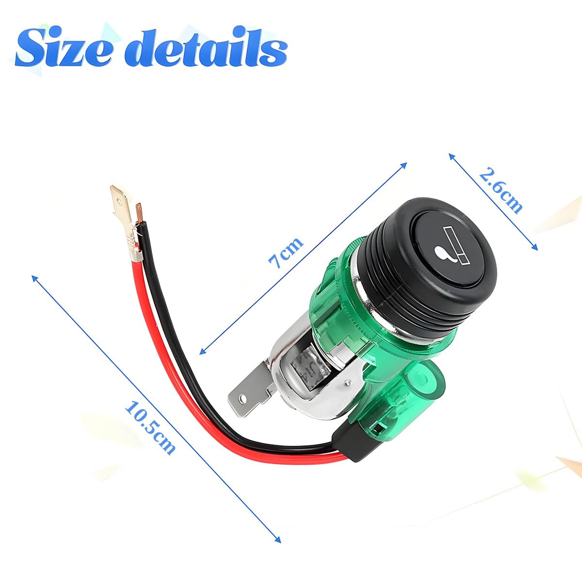 Presa Accendisigari con Cavo Prolunga 1.2m/3 Metro,con 20A/25A Fusibile,Presa Caricatore Auto DC 12V-24V Adattatore Universale Impermeabile per Barca, Auto, Motocicletta (1.2m