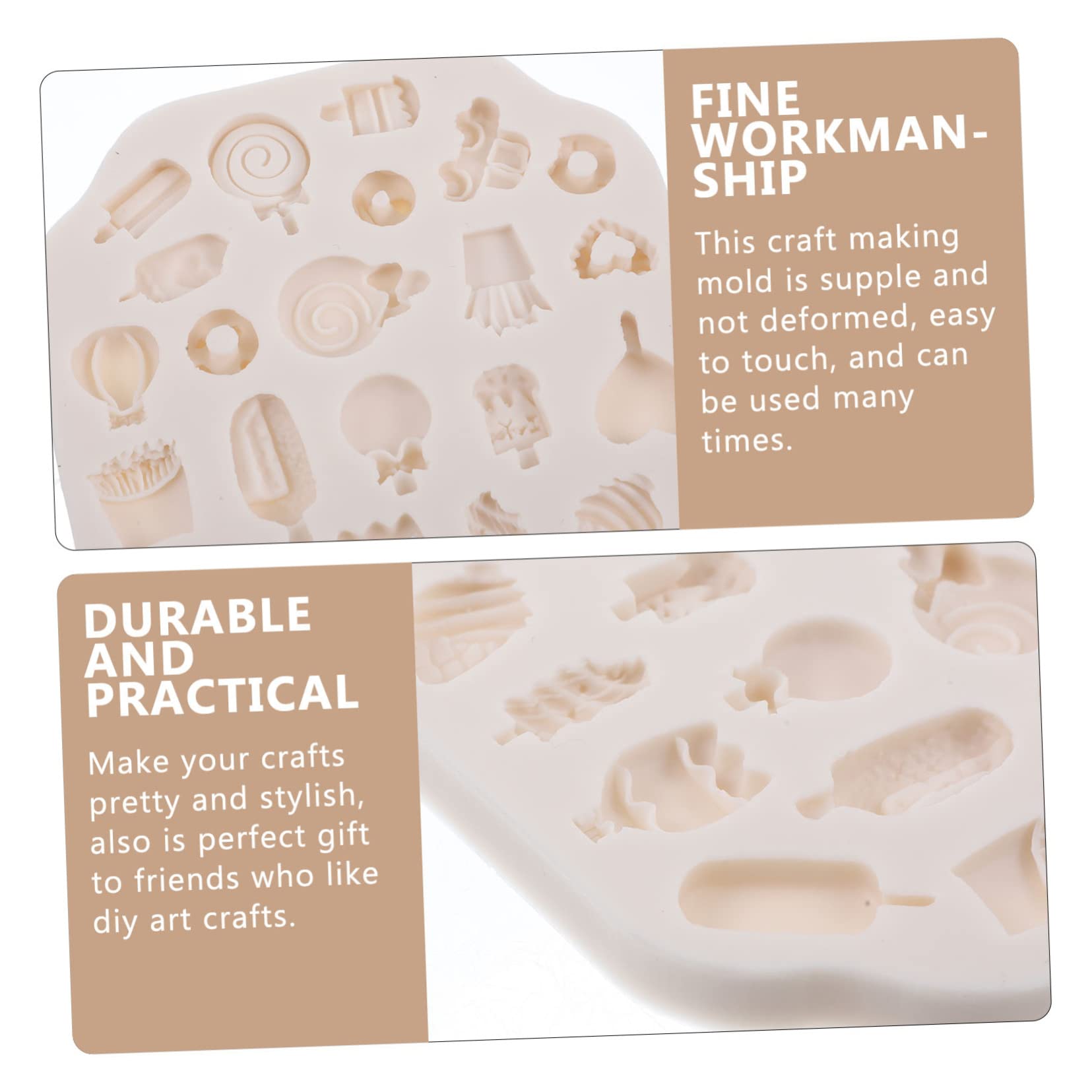 LIFKOME 5 Pièces Moule Silicone pour Argile Polymère Moule à Bonbons et Sucettes pour Diy et Bijoux Matériau de Haute et