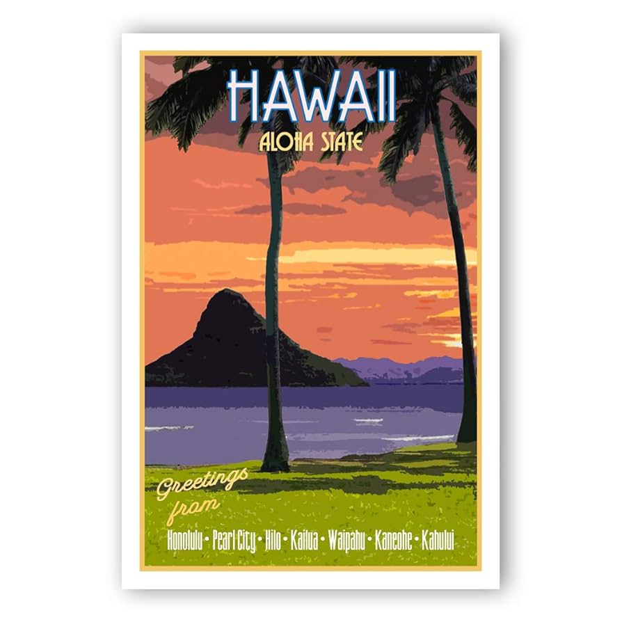 Amazon.com : HAWAII TRAVEL POSTER postcard set of 20