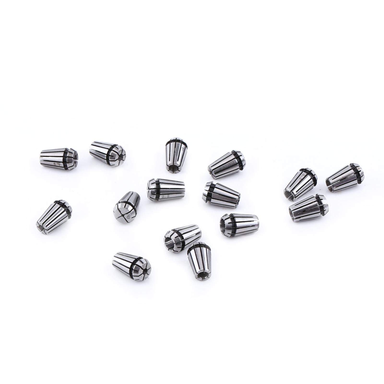 15 pièces ensemble de pince à ressort ER11 support de pince de gravure de serrage porte-outil de tour pour Machine de gravure CNC et outil de tour de fraisage