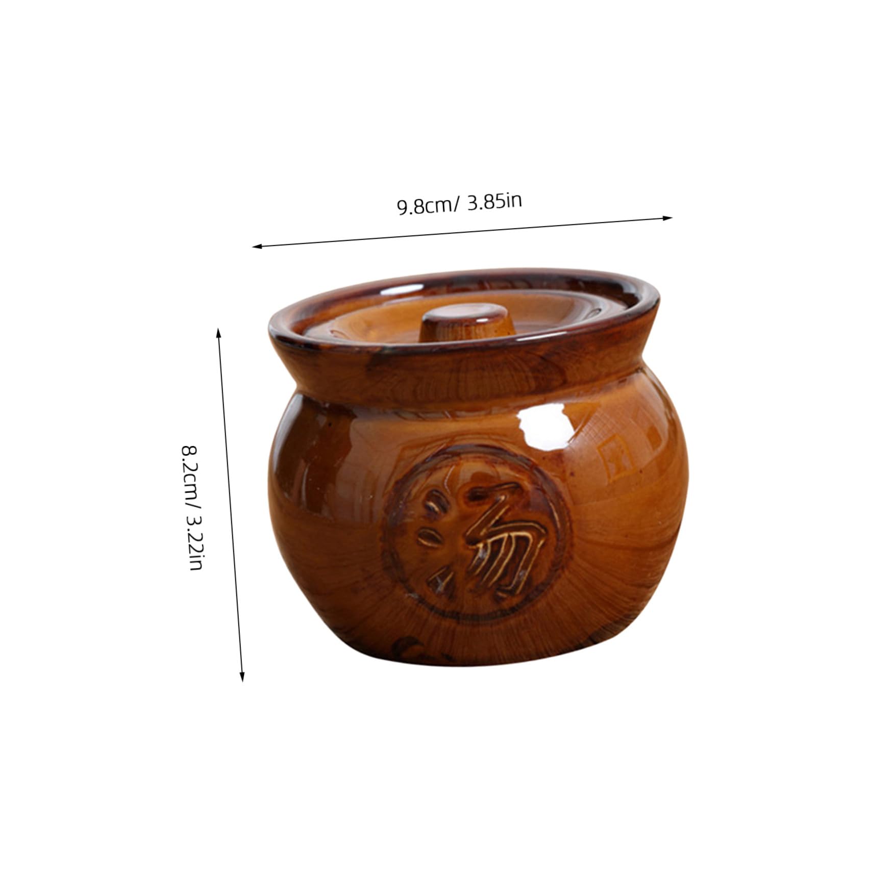 Zerodeko Pentole in Terracotta per Zuppa 2 Pezzi da 350ml con Coperchio, Resistente ad Acidi e Alcalini, Conservazione del Calore, Design retrò Antico per Cucina Domestica