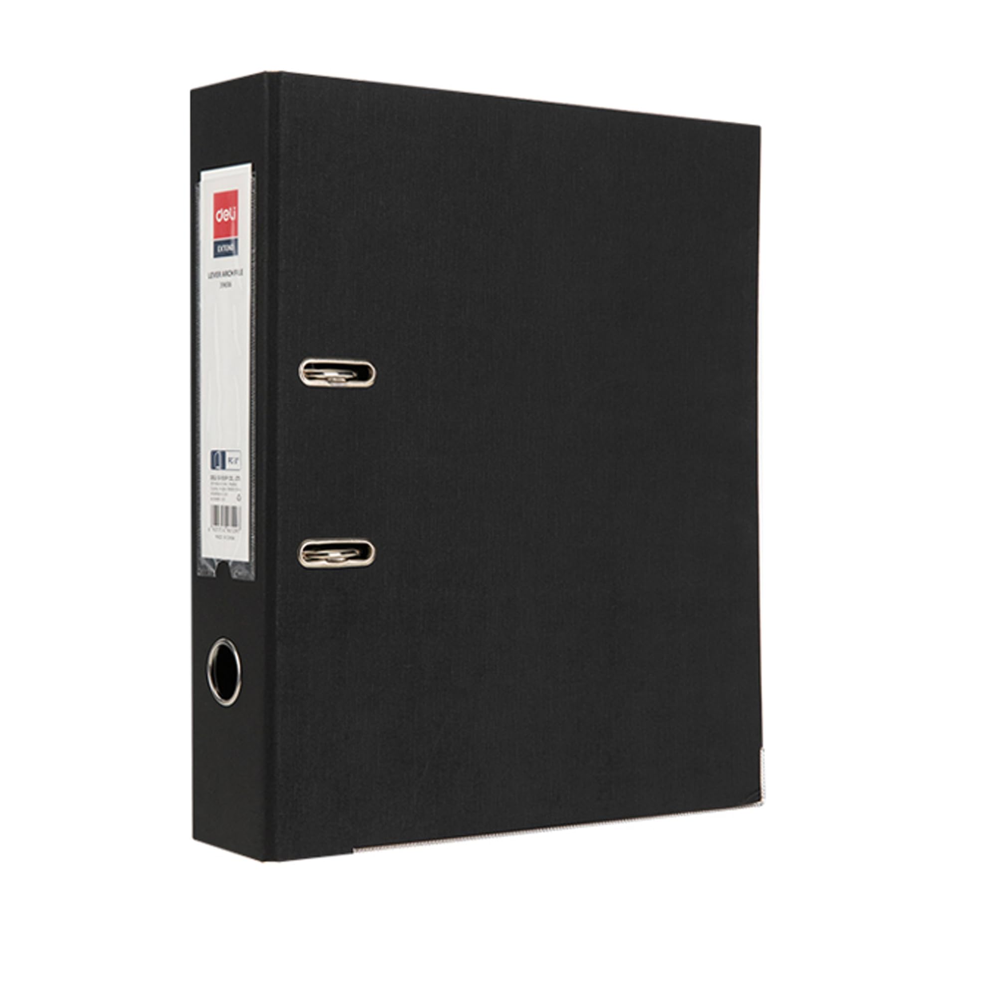 DELI Classeur à levier W39656 FC – Noir, durable, format papier ministre, idéal pour organiser des documents et le rangement de bureau