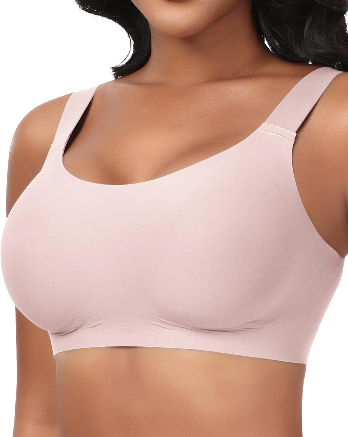 Ganado Seamless Wireless Bras for Women Full Coverage No Underwire Supportive Bras Padded T Shirt Bra Comfort Bralette