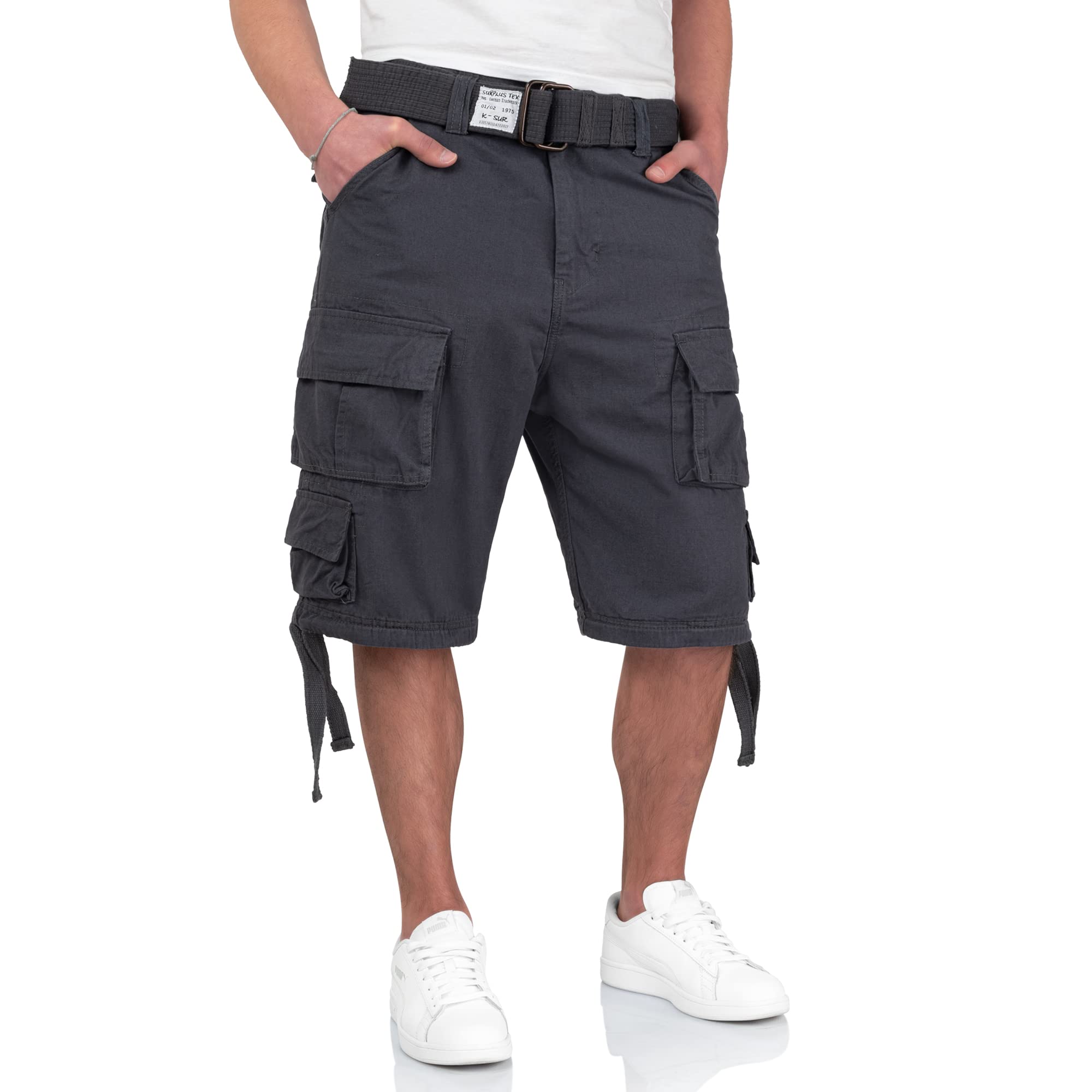 Surplus Raw Vintage Men's Anthracite Division Cargo Shorts, S
